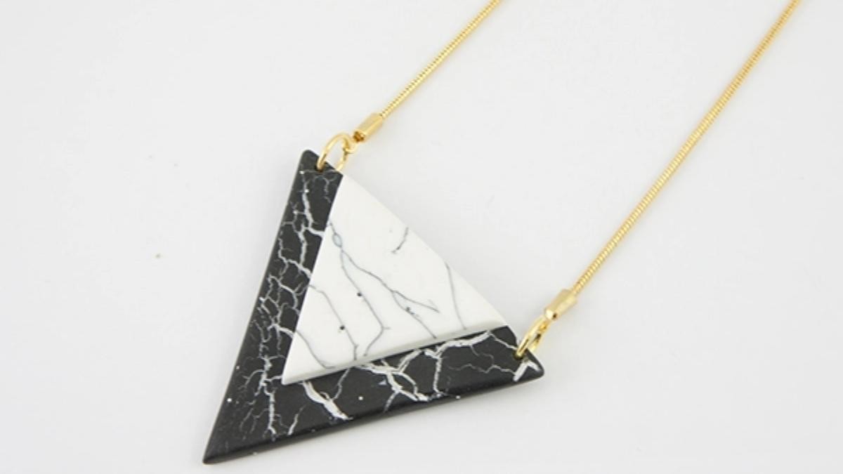 Pendentif imitation marbre en pâte polymère