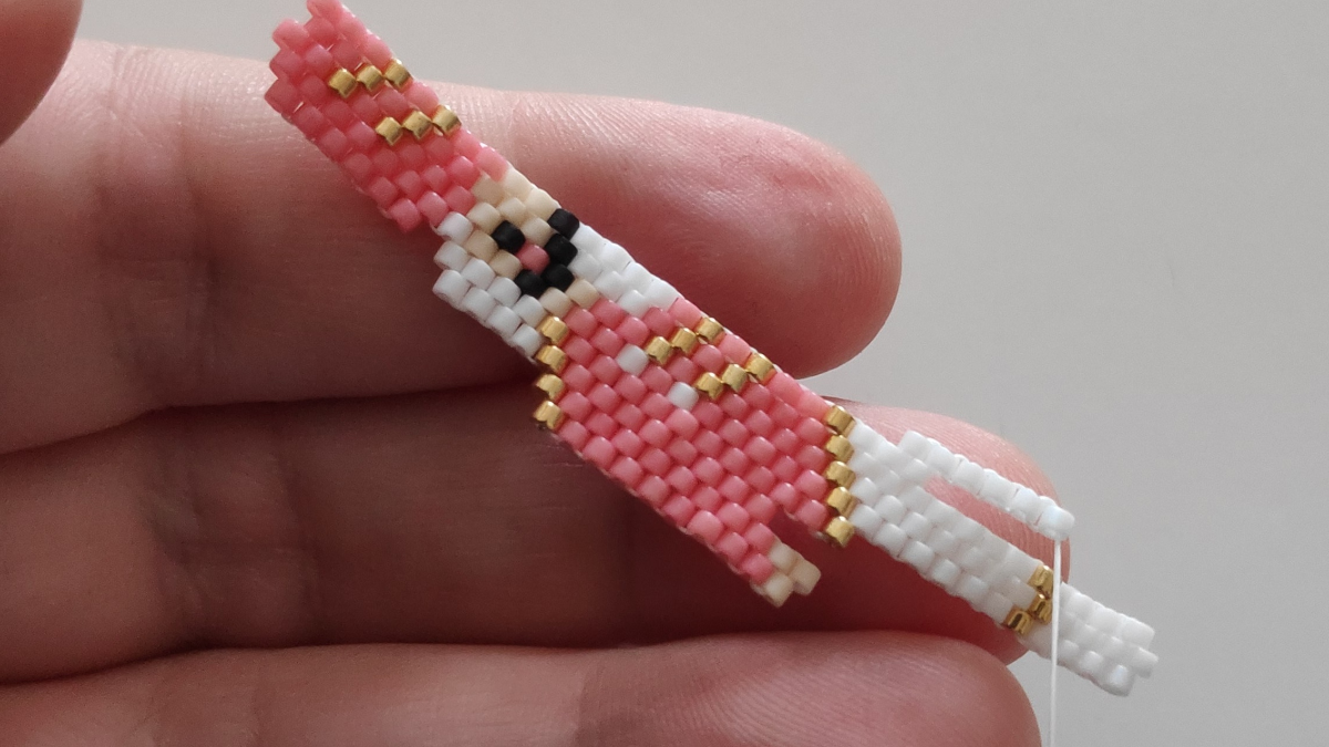 DIY tissage Noël brickstitch motif Casse Noisette en perles Miyuki Délicas : Etape 3