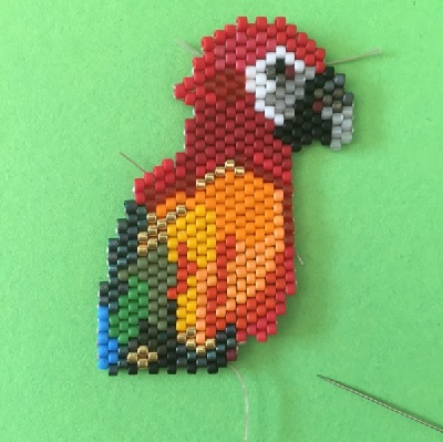 Perroquet en Brickstitch et Peyote : Etape 5