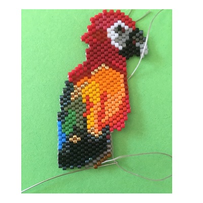 Perroquet en Brickstitch et Peyote : Etape 11