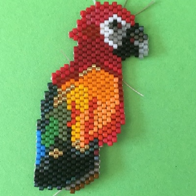 Perroquet en Brickstitch et Peyote : Etape 12