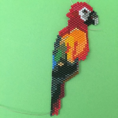 Perroquet en Brickstitch et Peyote : Etape 13