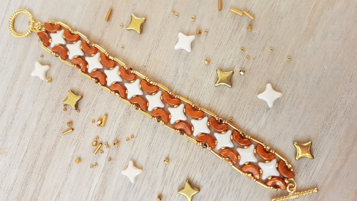 Bracelet de fête chic avec perles Starbeads et Arcos par Puca : Etape 8