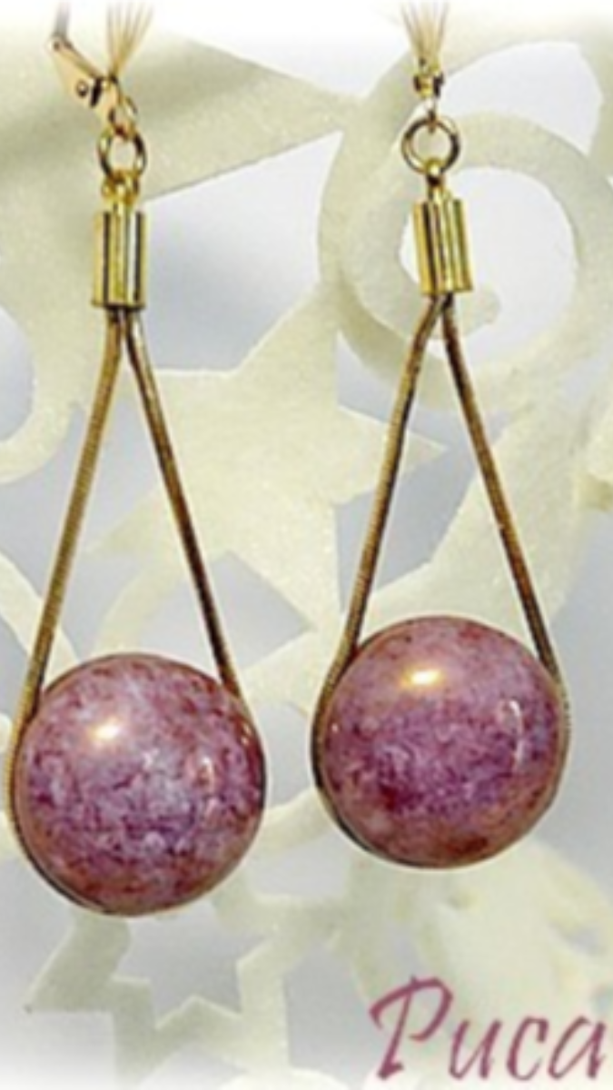 Schéma Boucles d'oreilles pendantes Lya avec cabochon par Puca