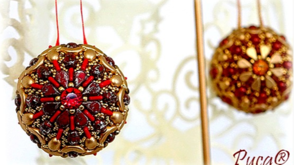 Schéma DIY Boule de Noël en perles en verre par Puca