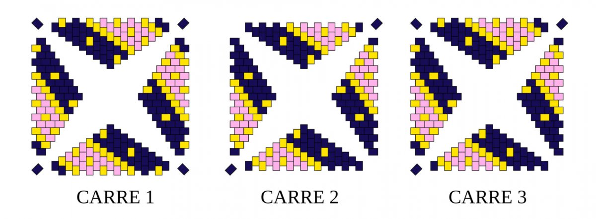 Schéma Etoiles 3D de Noël en tissage peyote de perles Miyuki