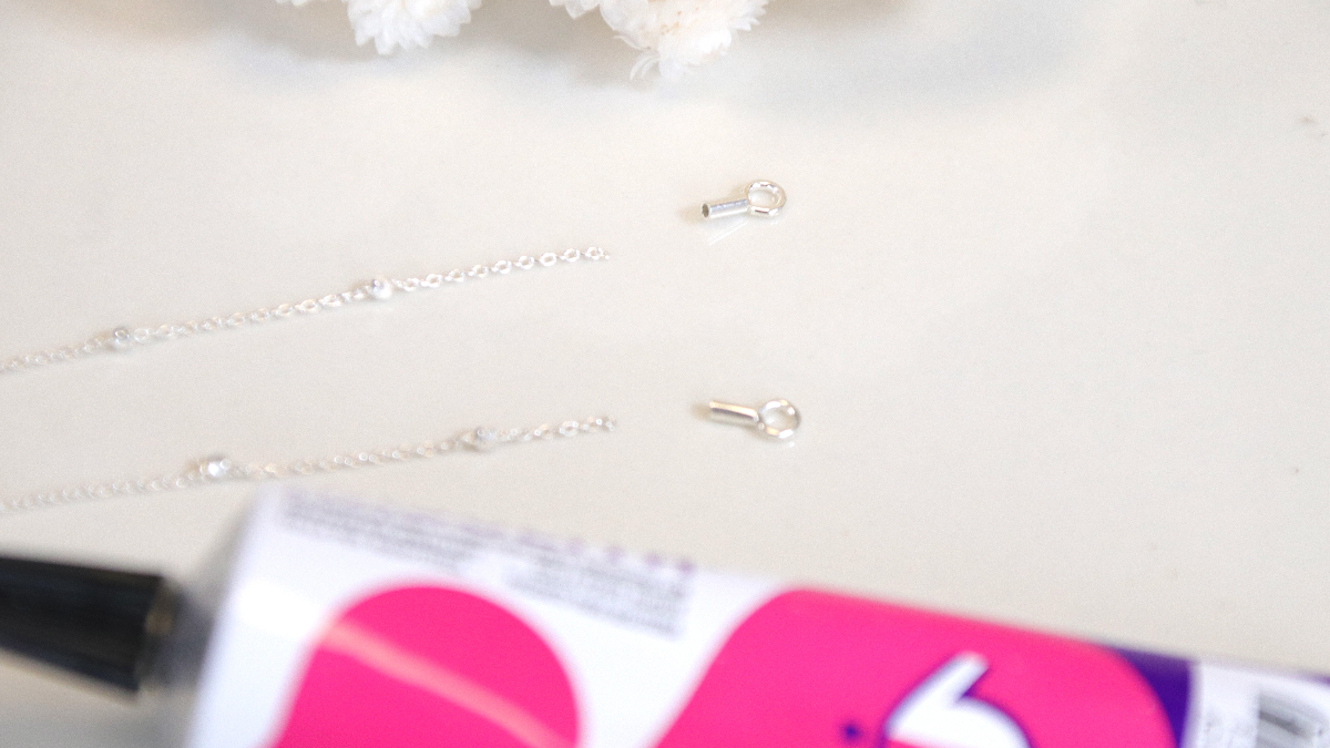 Collier chaîne boule en Argent 925 et pendentif en Quartz fumé : Etape 1