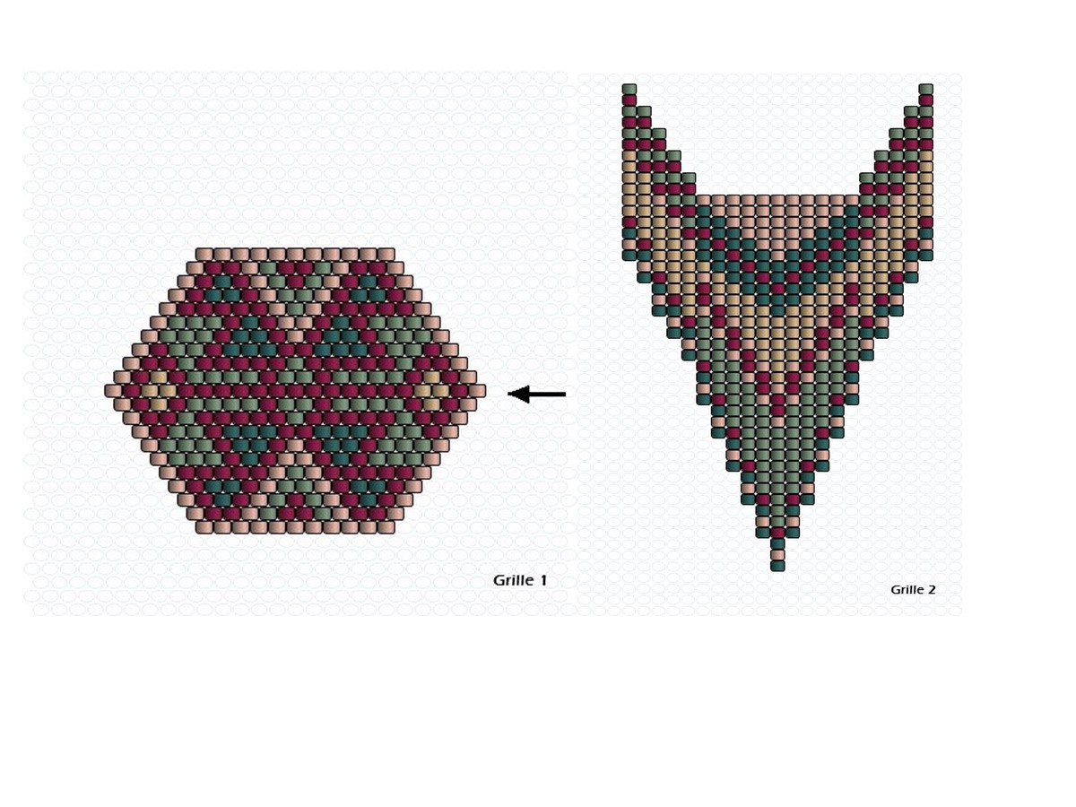 Schéma Boucles d'oreilles tissées en perles Miyuki Delicas style amérindien en Brick Stitch