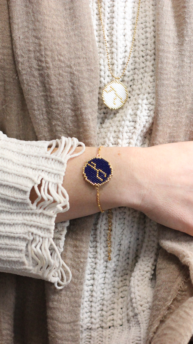 Schéma Bijoux constellations signe astrologique en tissage de perles Miyuki Délicas 11/0