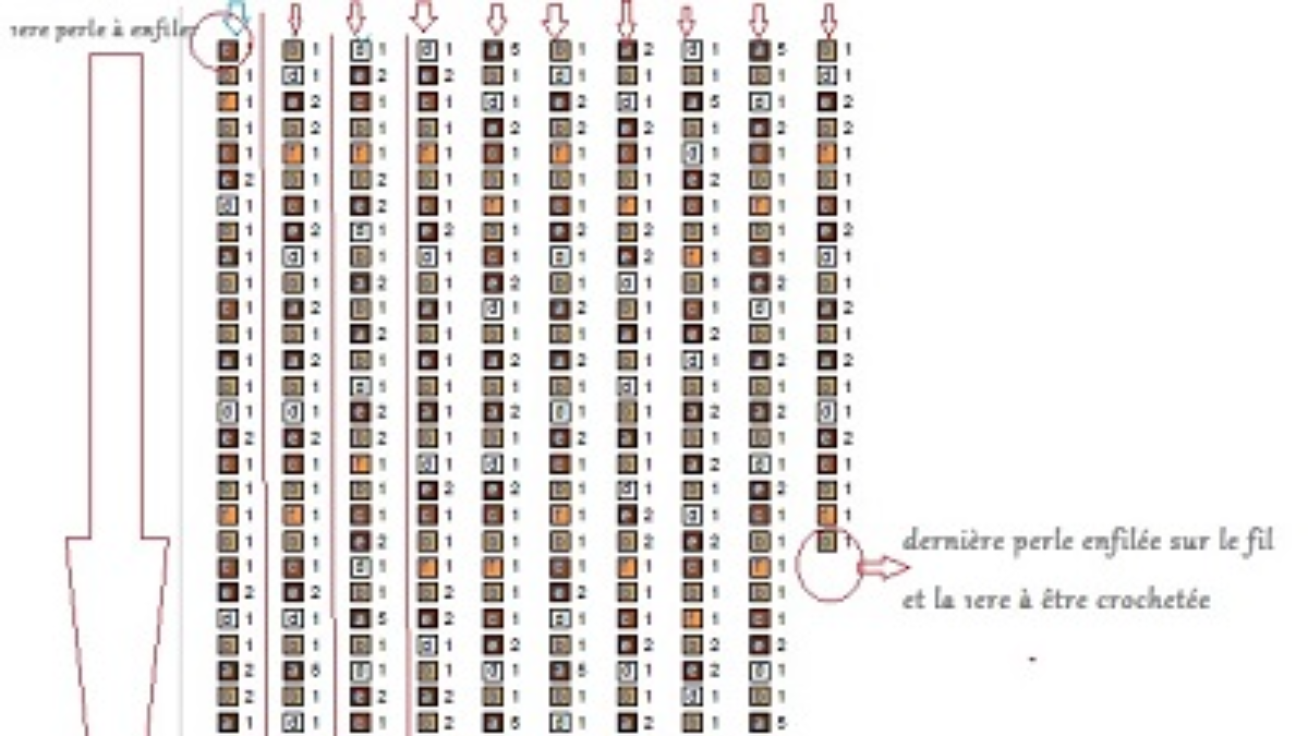 Collier spirale au crochet en mailles serrées avec perles Miyuki rocailles 15 : Etape 1
