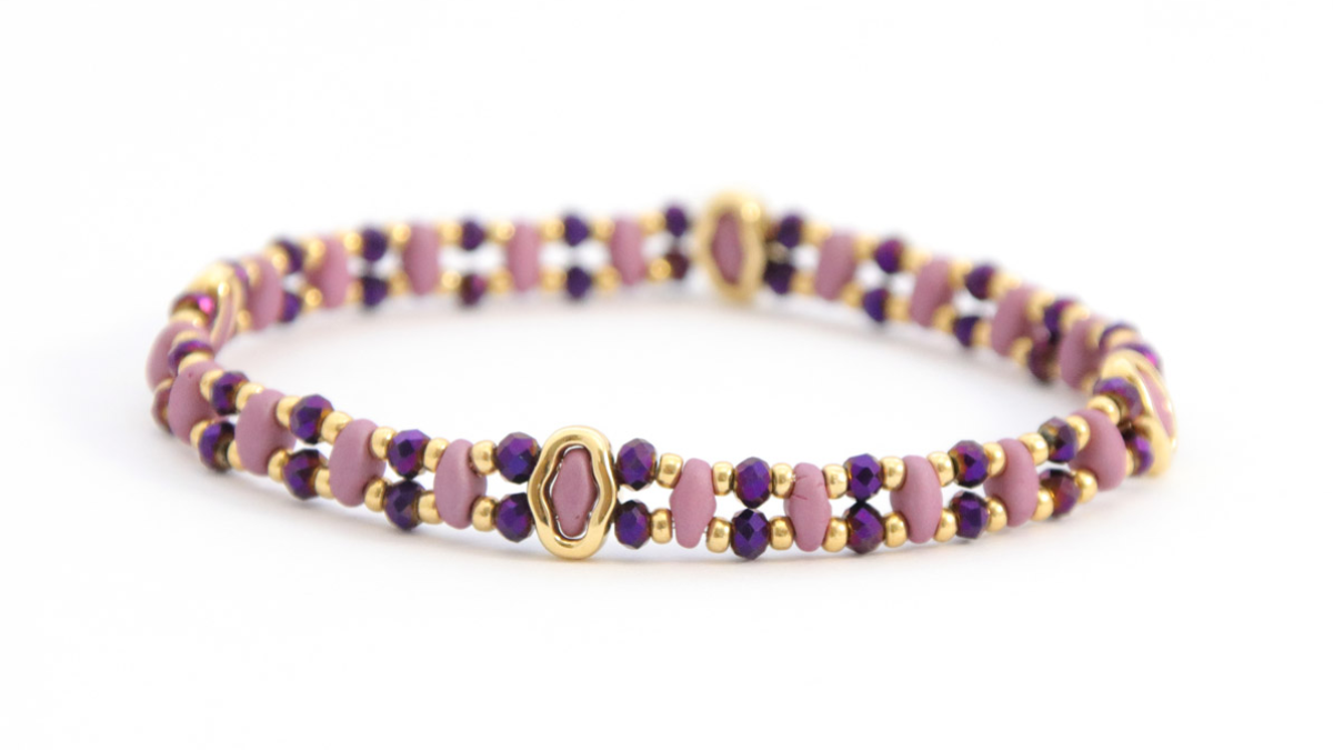 Schéma Bracelet élastique en perles SuperDuo avec Halo Beads