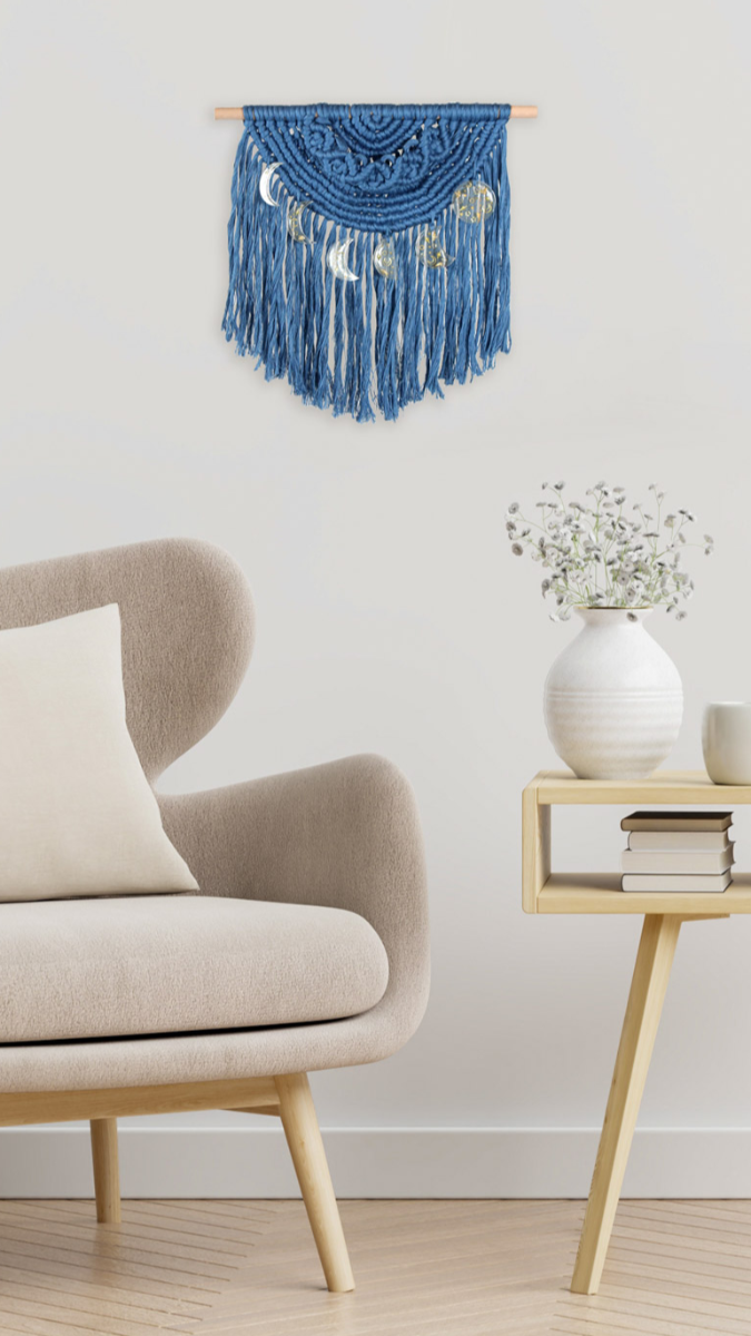 Schéma Tuto Suspension murale en macramé avec lunes en résine