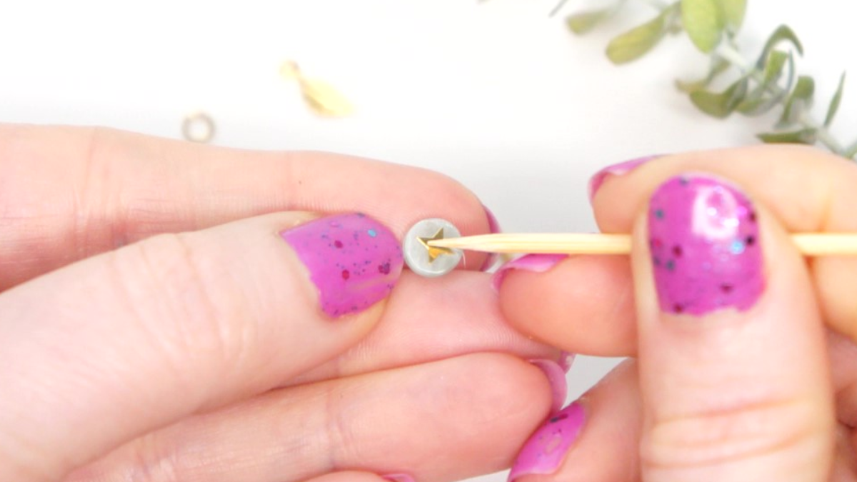 Bague Plaqué or cabochon Amazonite et étoile dorée : Etape 1