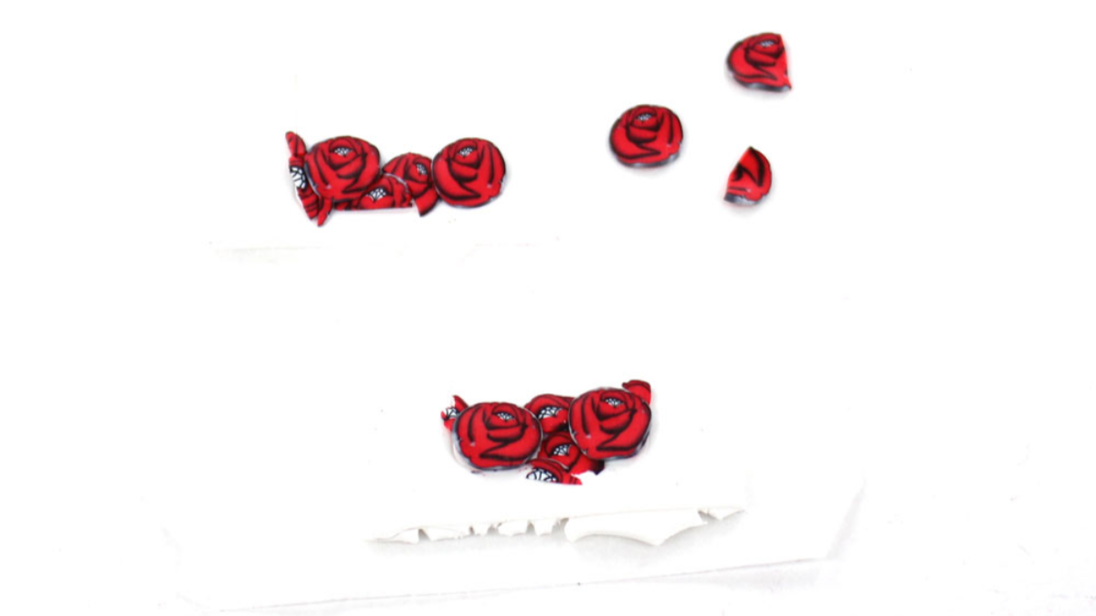 Boucles d'oreilles polymère cane rose : Etape 22