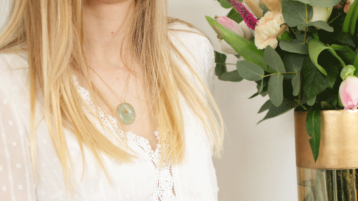 Schéma DIY Collier en Plaqué or et pierre gemme donut Aventurine