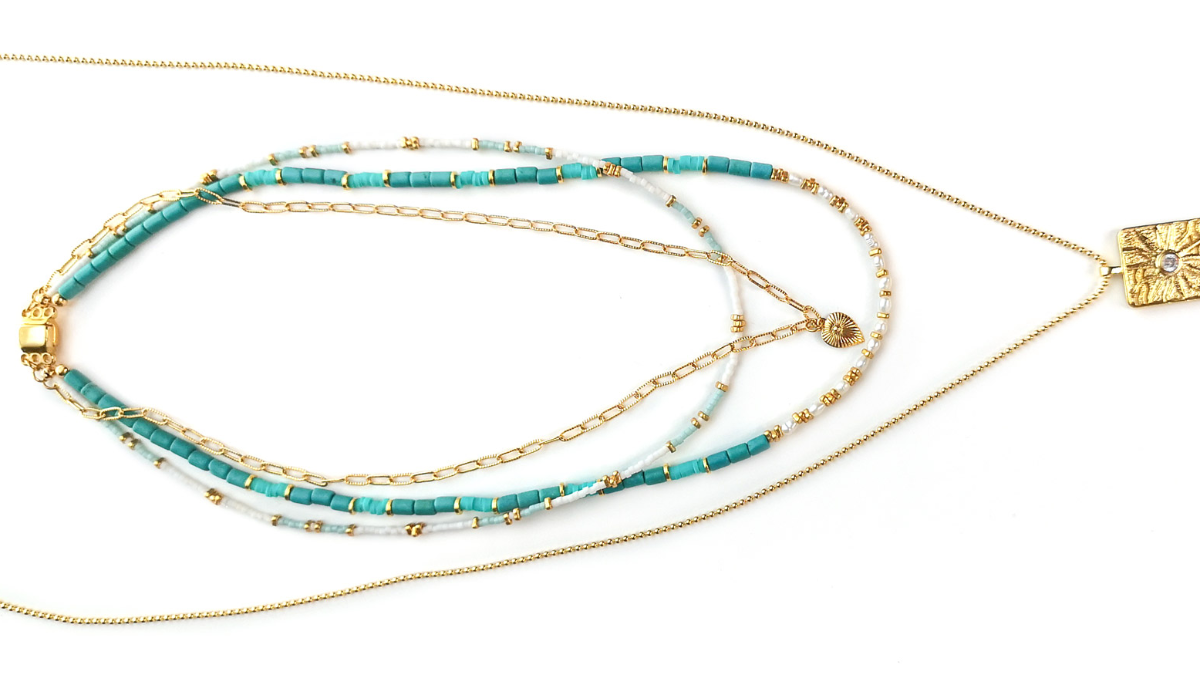 DIY Stacking de colliers pendentif carte de Tarot soleil et perles Heishi : Etape 6