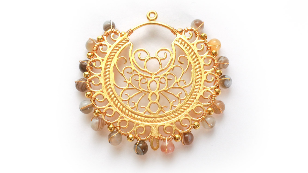 Tuto Boucles d'oreilles Gipsy dorées avec Agates du Botswana : Etape 1