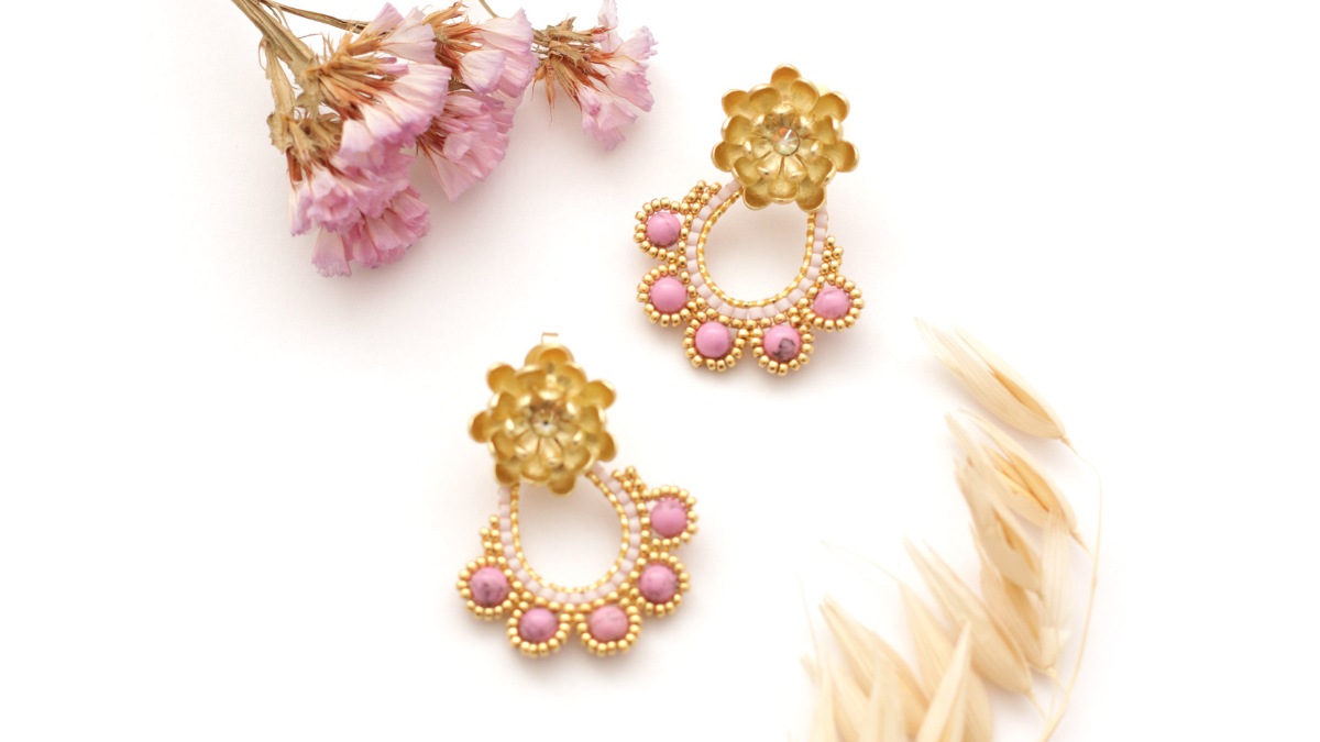 Tuto Boucles d'oreilles fleurs tissage Miyuki Brick stitch