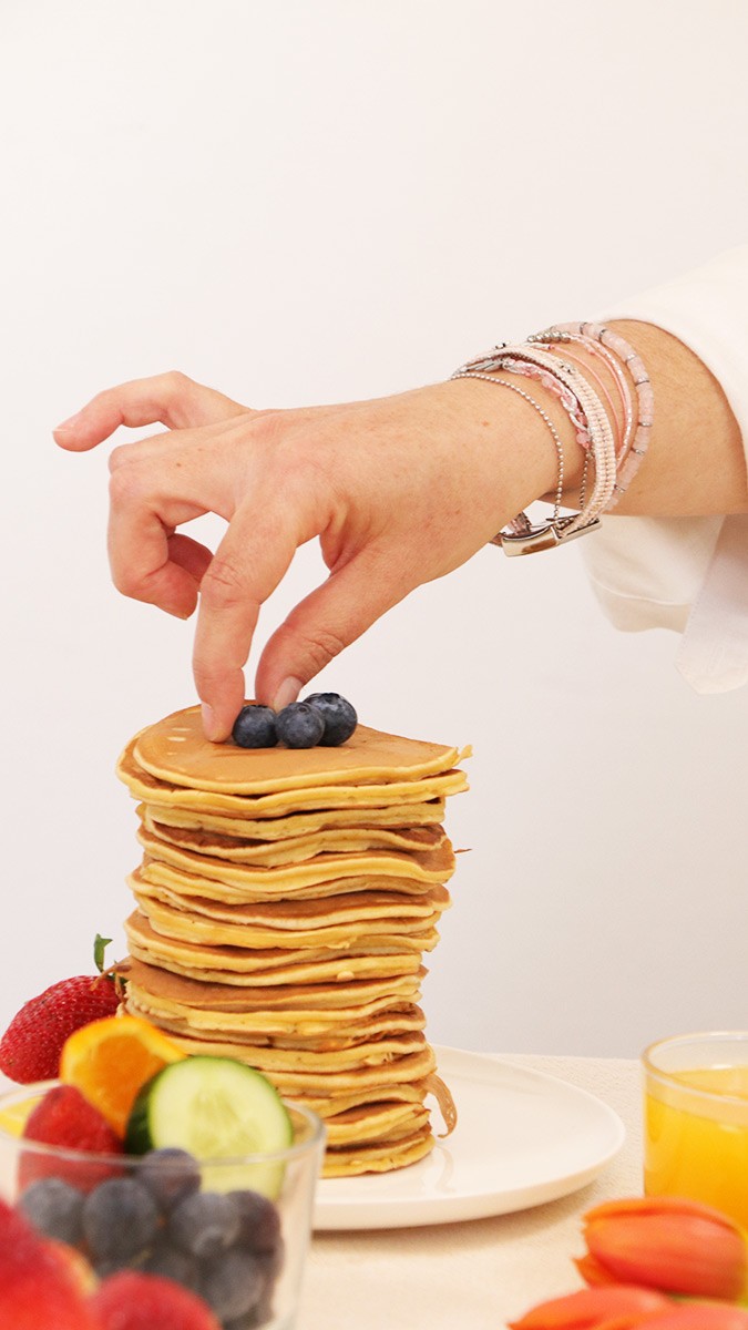 Schéma Bracelet multirangs effet stacking en quartz rose et acier inoxydable avec fermoir Hiilos