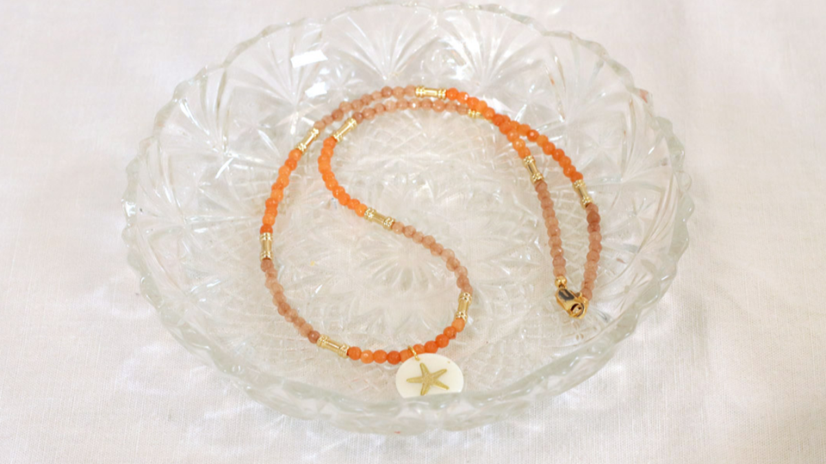 DIY Collier en Agate teintée et pendentif en nacre : Etape 2