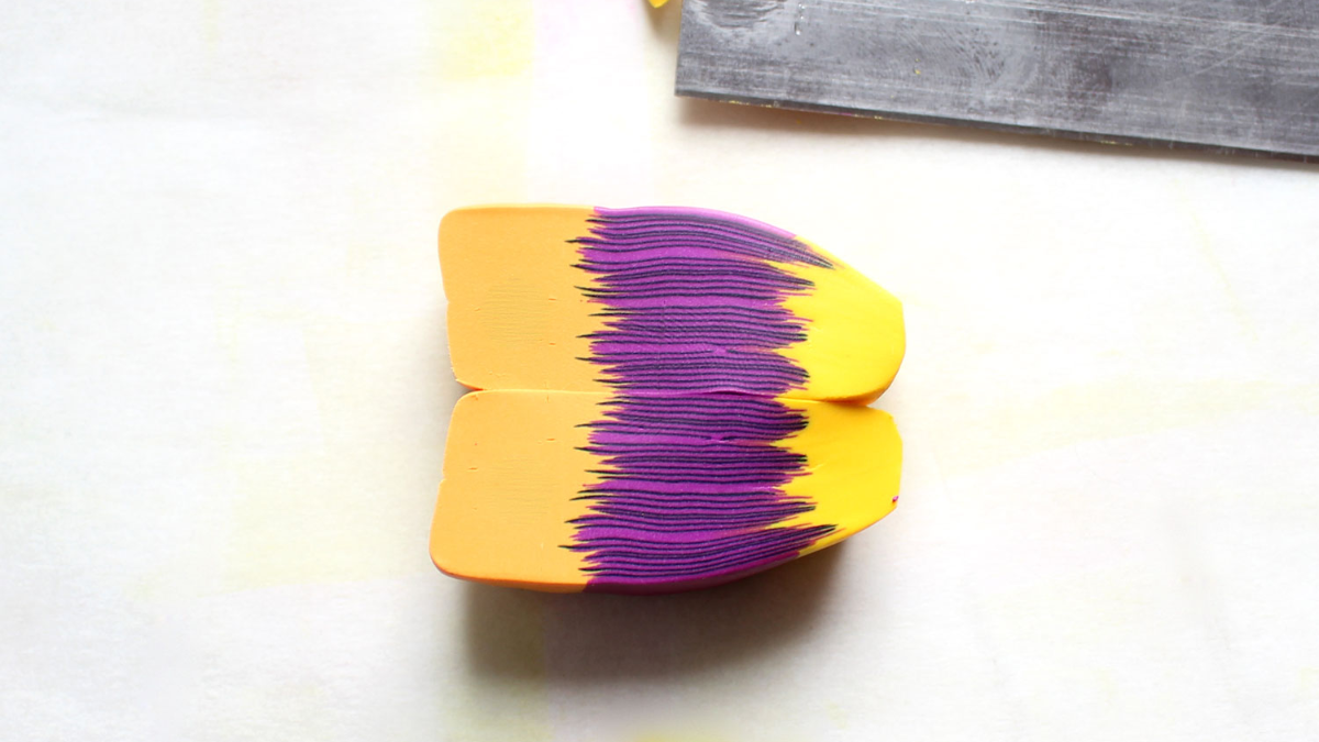 Boucles d'oreilles pensées en pâte polymère : Etape 8