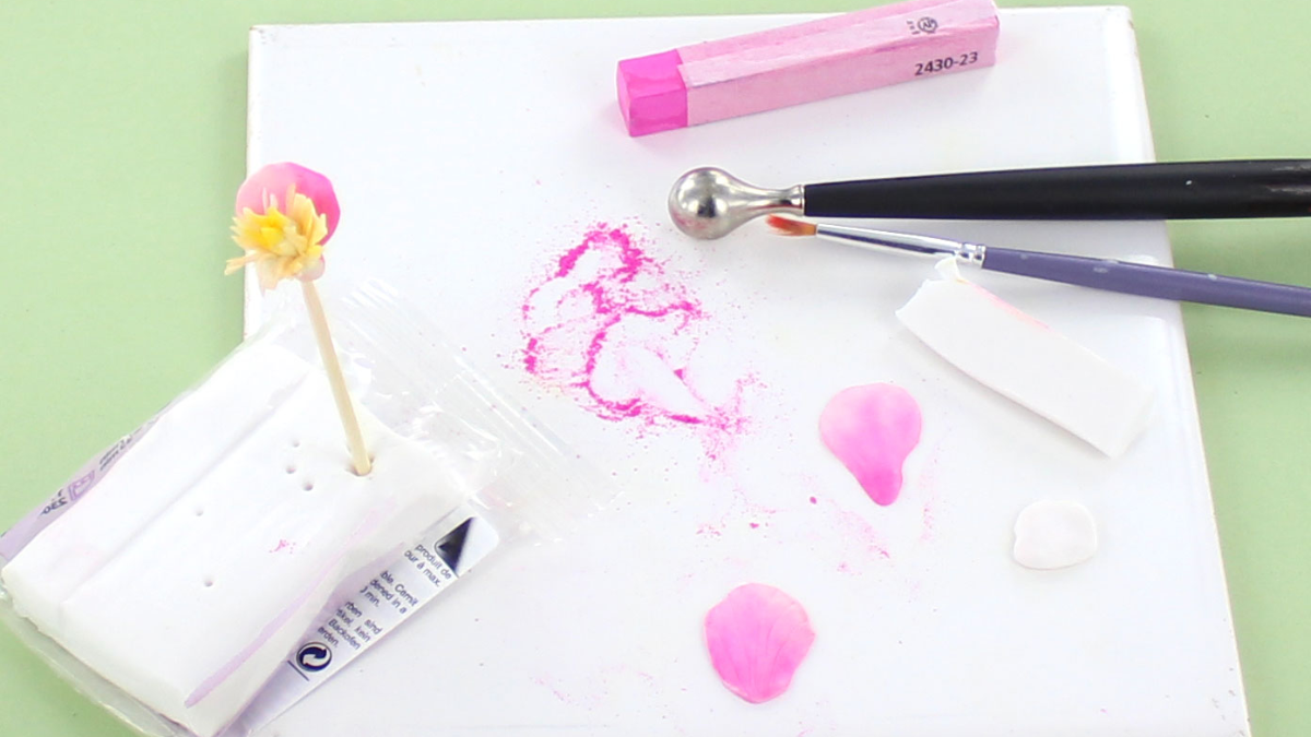 Boucles d'oreilles pivoines en pâte polymère : Etape 6