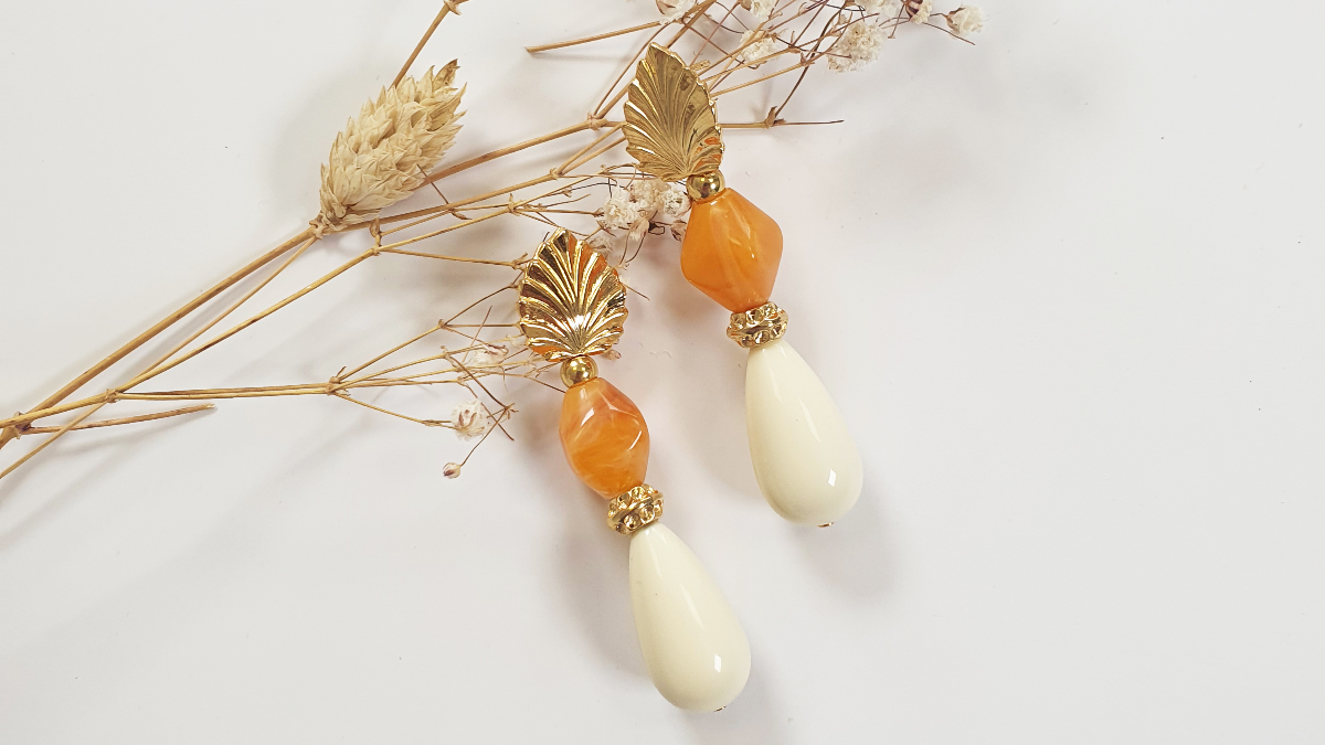 DIY Boucles d'oreilles pendantes avec perles gouttes en resine