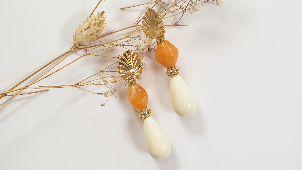 Schéma DIY Boucles d'oreilles pendantes avec perles gouttes en resine