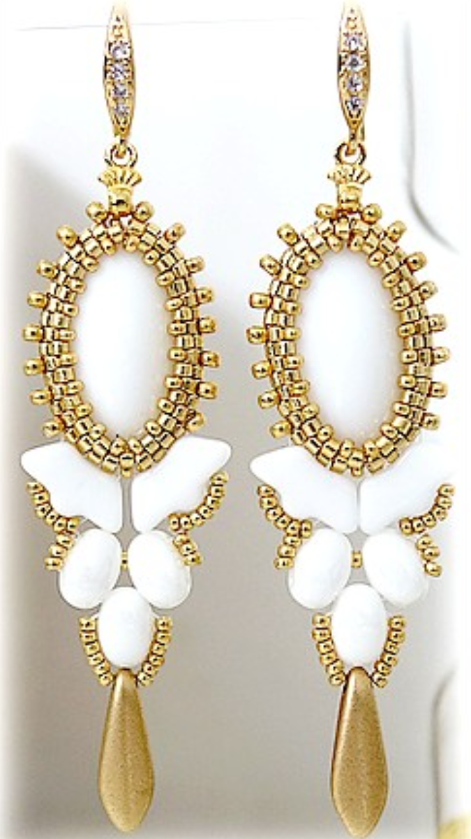 Schéma Boucles d'oreilles pendantes Lolita avec perle en verre Athos par Puca