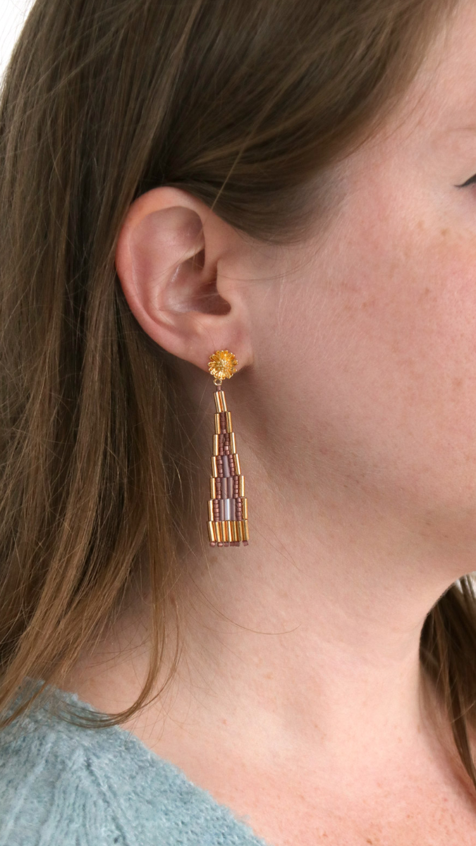 Schéma Boucles d'oreilles en perles Bugles Miyuki Brick Stitch