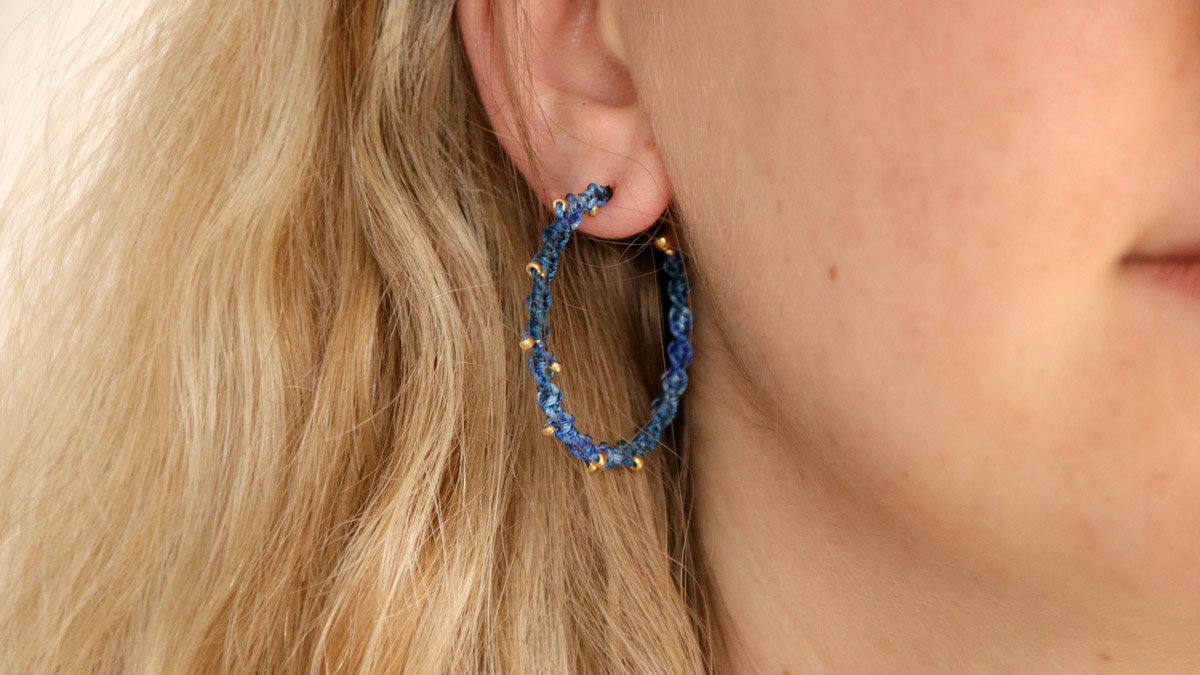 Schéma Créoles macramé perlées fil Tie and Dye