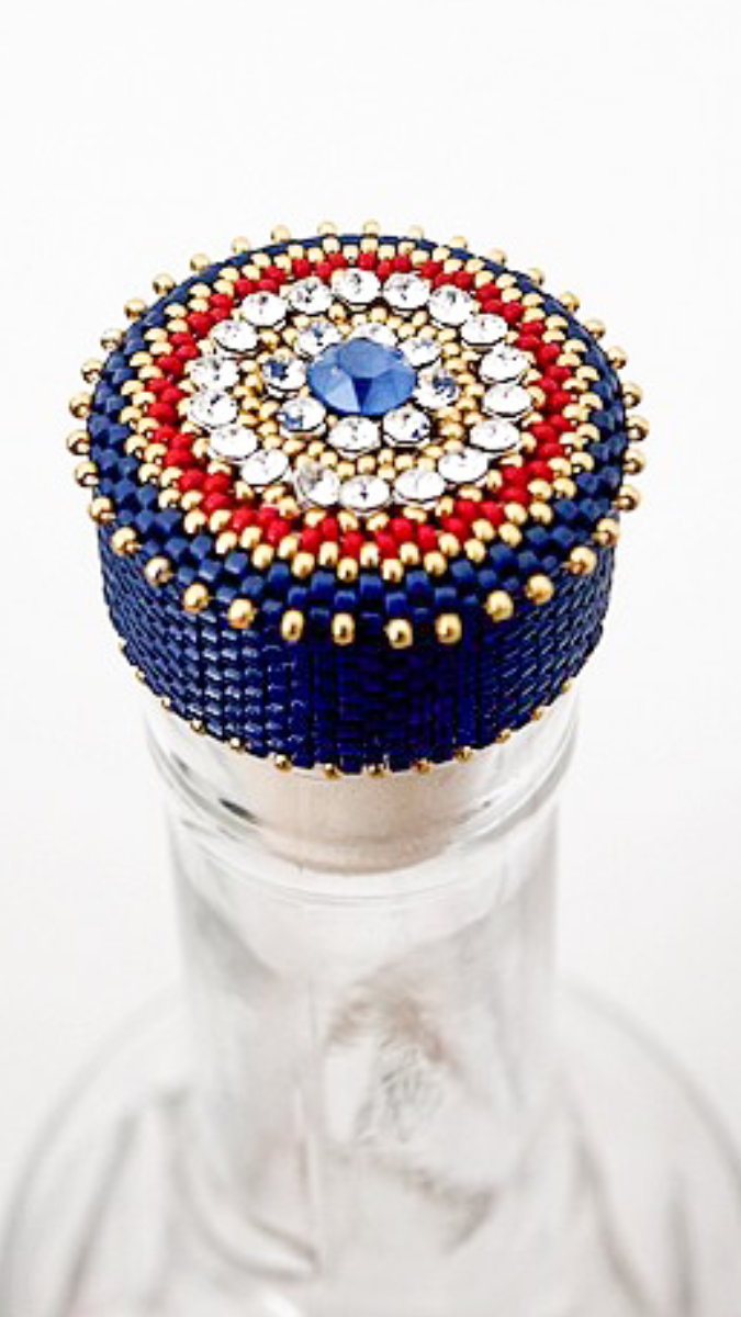 Schéma DIY Customiser un bouchon de bouteille en bois avec des perles Miyuki - Mon p'tit bouchon par Puca