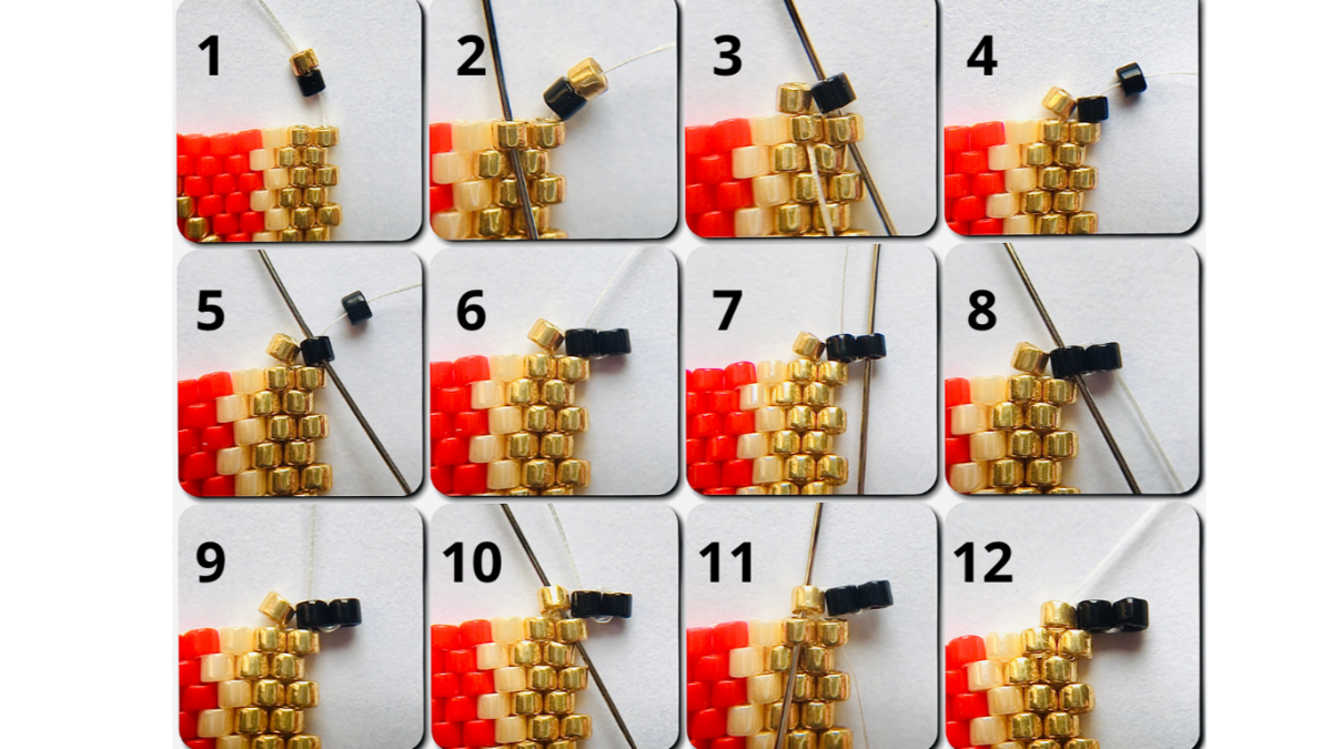 Tissage Van en brickstitch avec des perles Miyuki Delicas 11/0 : Etape 4