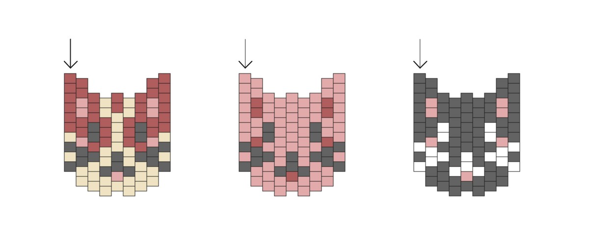 Schéma Modèle Tissage Brick Stitch Enfant avec perles Hama Mini