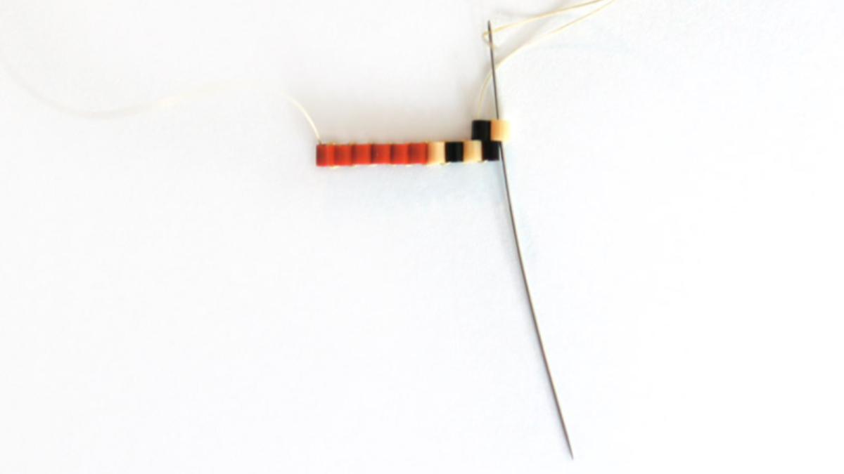 Modèle Tissage Brick Stitch Enfant avec perles Hama Mini : Etape 12