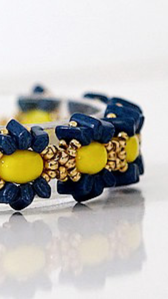 Schéma Bracelet Oriana en perles en verre Samos et Piros par Puca