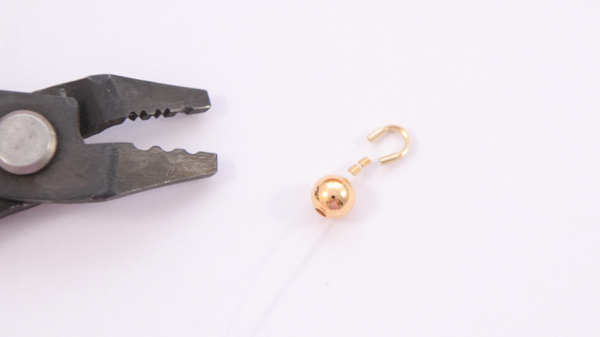 DIY Chaine de lunettes coquillage et perles en Aventurine : Etape 3