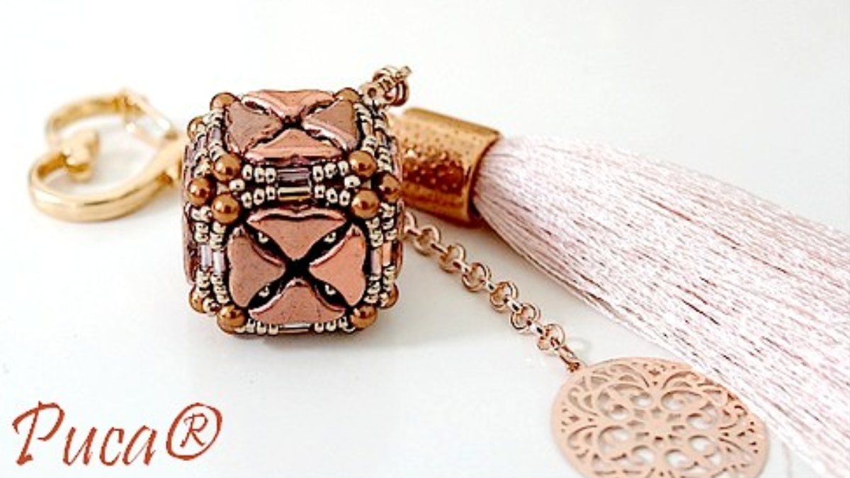 Schéma Porte-clef perle Atina en perles en verre Helios par Puca