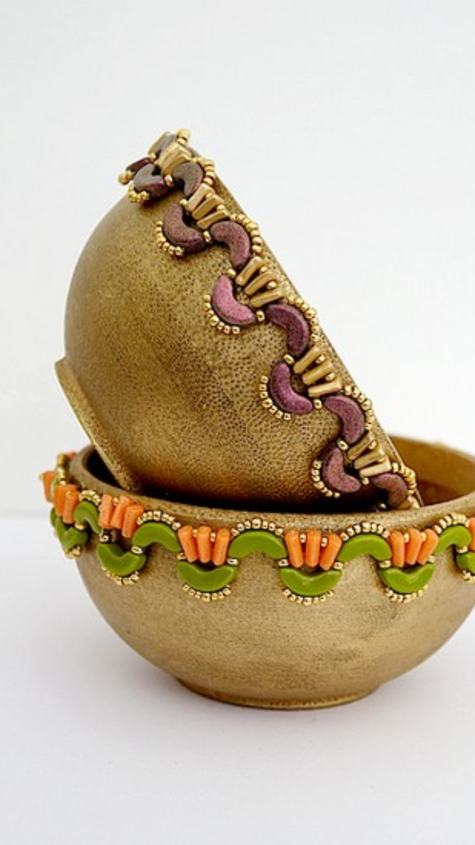 Schéma DIY vide poche Yoko en bois avec perles en verres Arcos et Piros par Puca