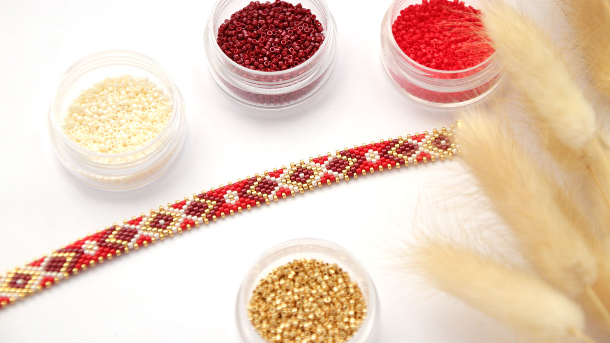 Schéma Bracelet Miyuki en Peyote Impair inversé avec un Quick Start Peyote