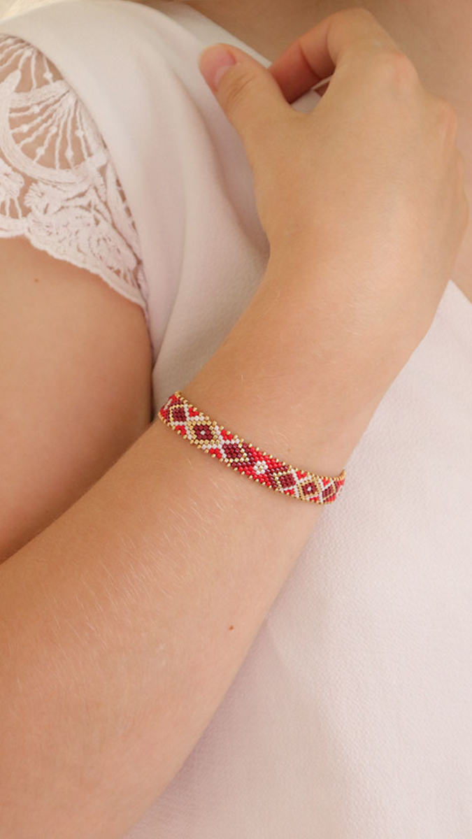 Schéma Bracelet Miyuki en Peyote Impair inversé avec un Quick Start Peyote