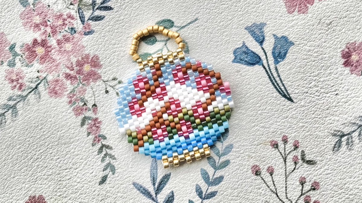 Schéma Lanternes chinoises en tissage de perles Miyuki Délicas 11/0