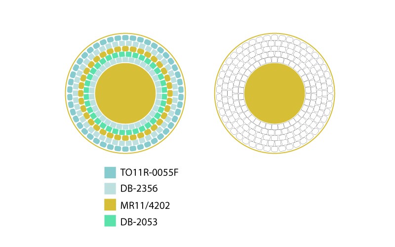 Schéma Boucles d'oreilles rondes en perles de rocailles turquoise tissage Brick Stitch