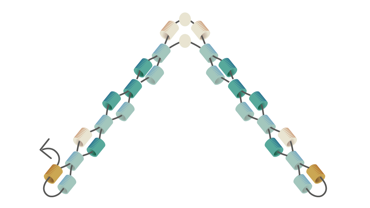 Bracelet Miyuki tissage Mississippi turquoise : Etape 4