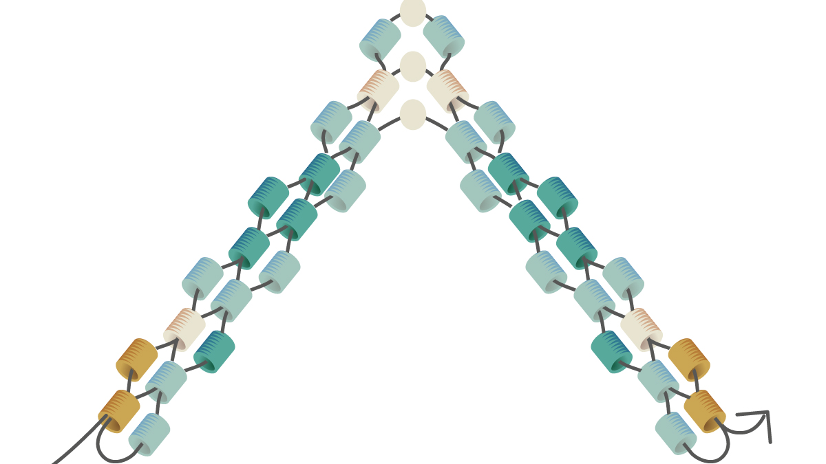 Bracelet Miyuki tissage Mississippi turquoise : Etape 5