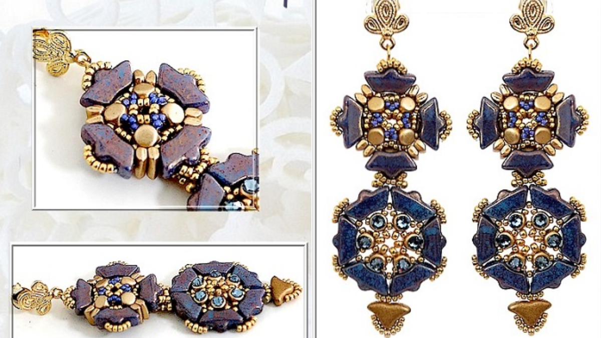 Schéma Boucle d'oreilles Kamala en perles en verre Kalos par Puca