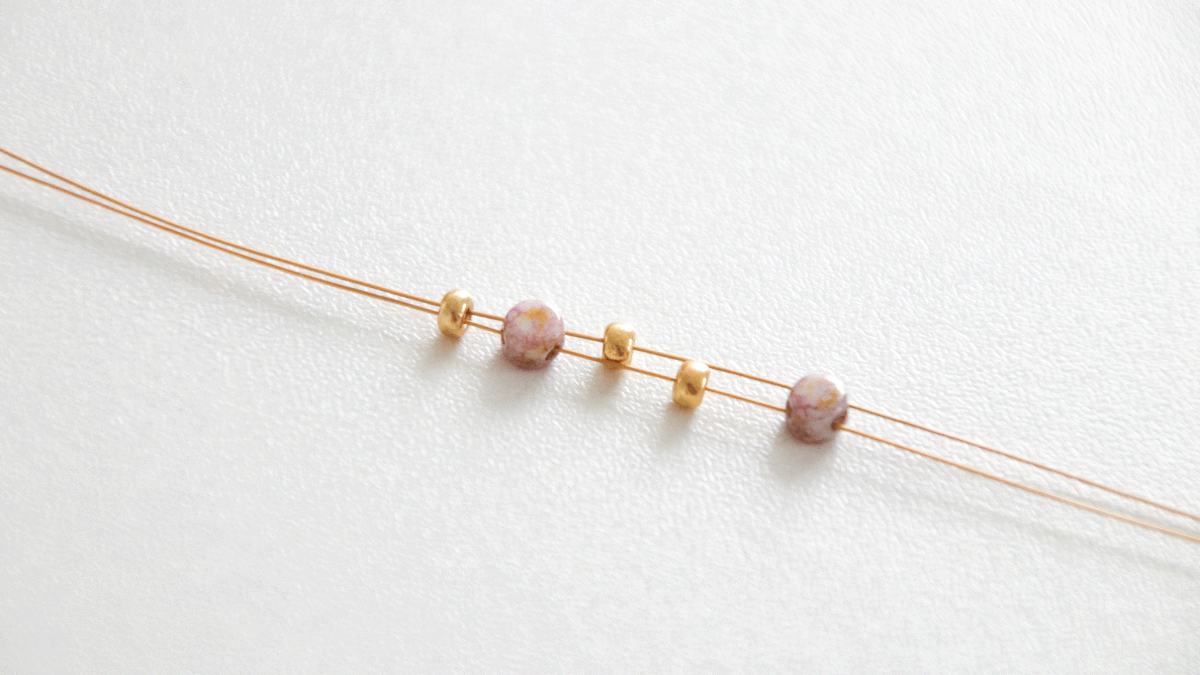 Bracelet multirangs en perles Kalos par Puca, rocailles Miyuki et breloques oxyde de zirconium : Etape 2