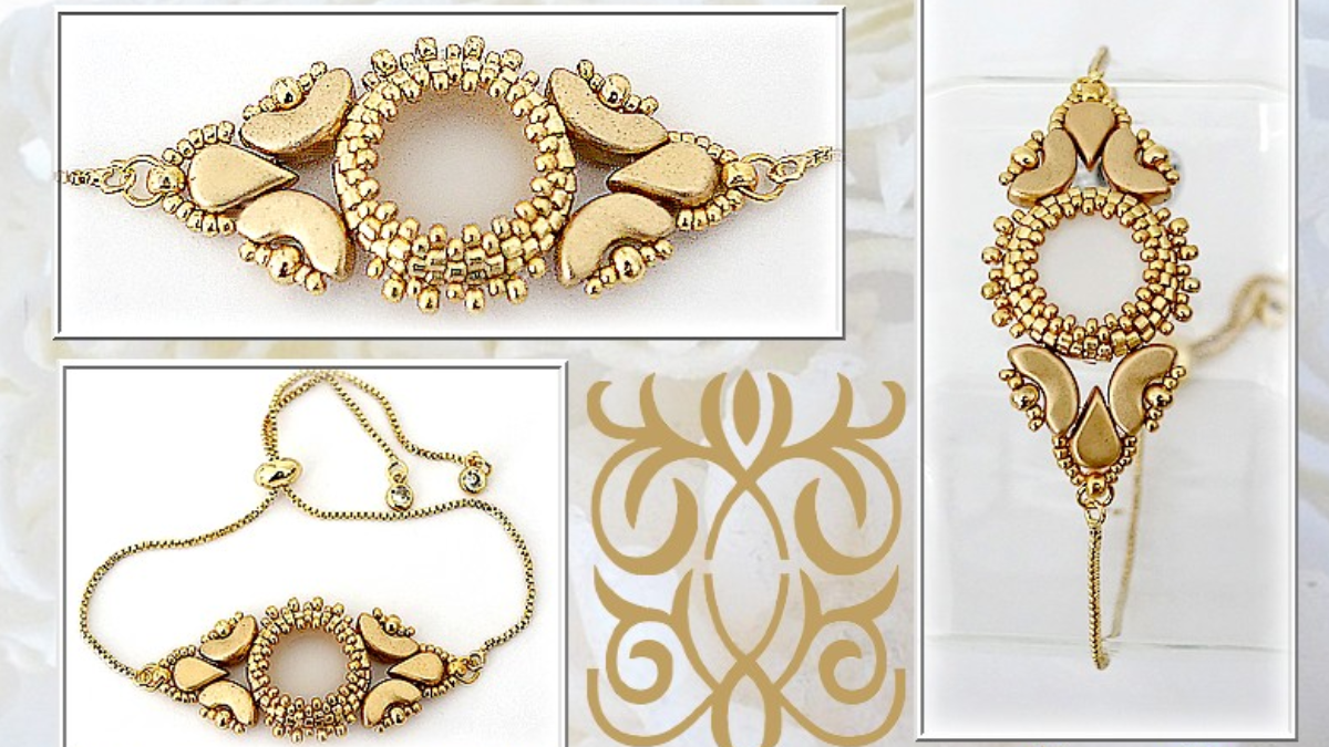 Bracelet Tonka avec cabochon par Puca et perles Arcos et Amos