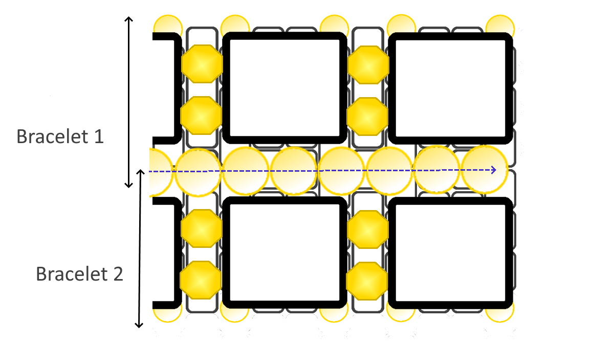 Bracelet Bangle So Chic avec perles Miyuki Delicas, rocailles et Tila : Etape 7