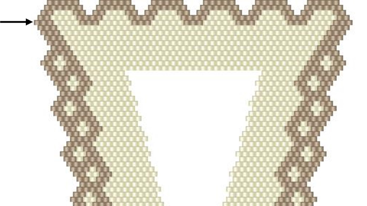 Etui pour ciseaux de couture en tissage de perles brick stitch avec perles Miyuki Délicas 11/0 : Etape 2